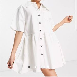 Asos White Denim Dress